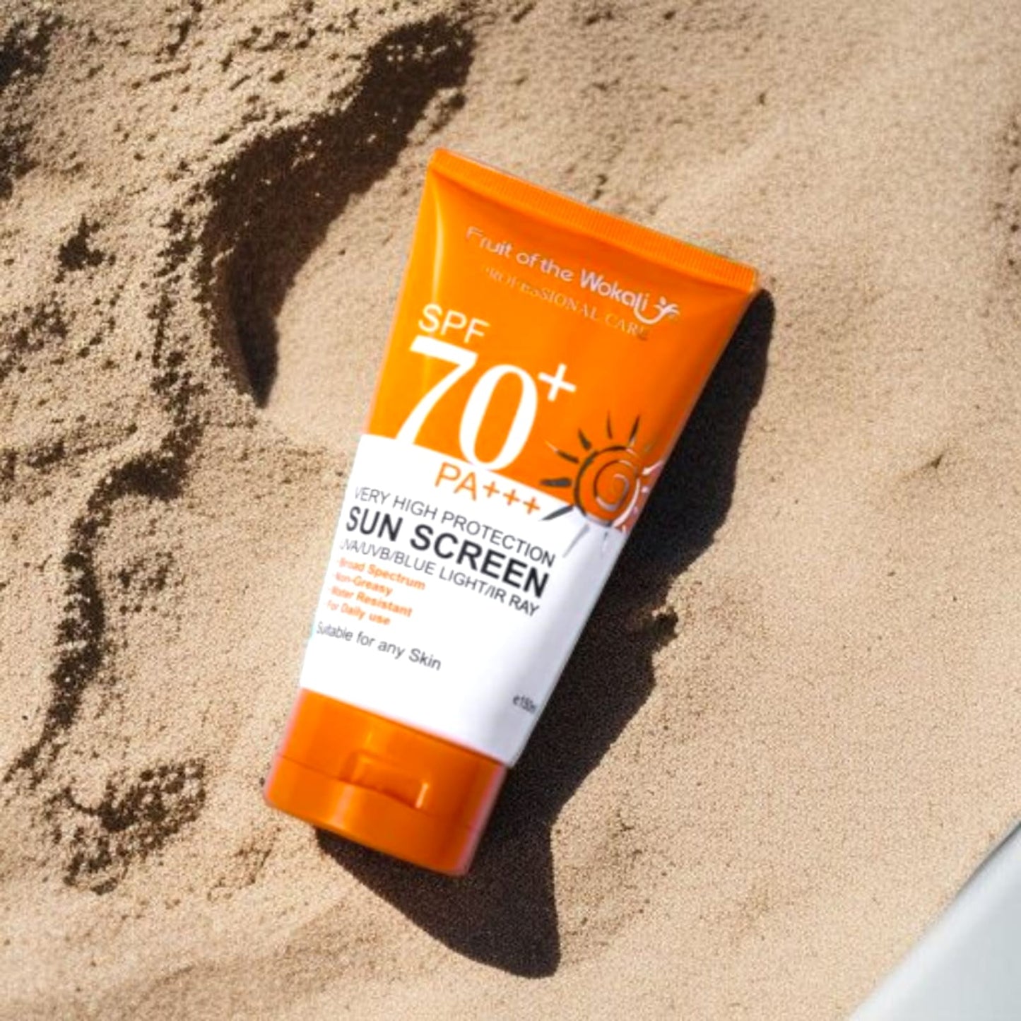 Fruit of the Wokali Sunblock SPF 70+ –Very High UV Protection for All Skin Types- 150ml
