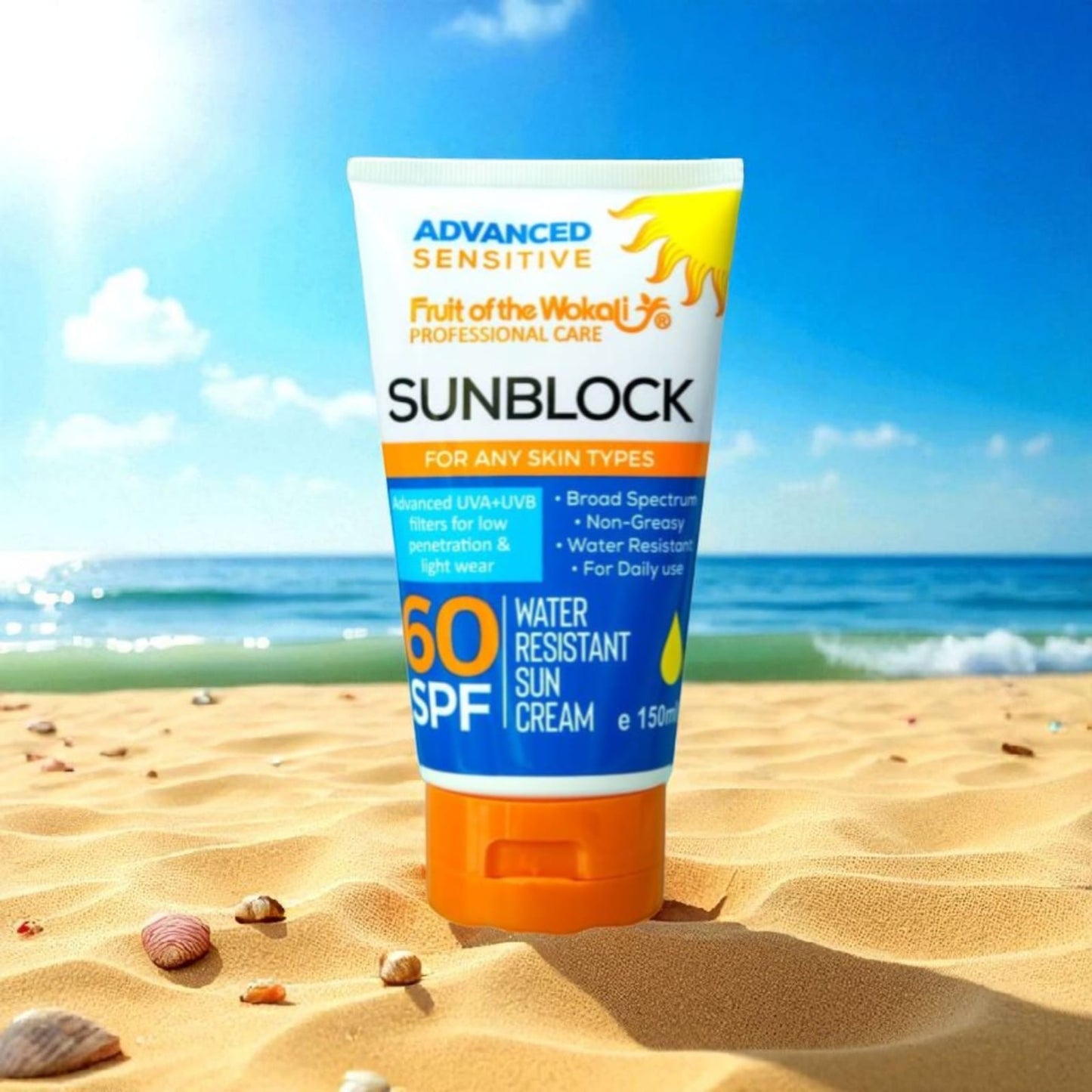 Fruit of the Wokali Sunblock SPF 60 – Daily Protection for All Skin Types- 150ml