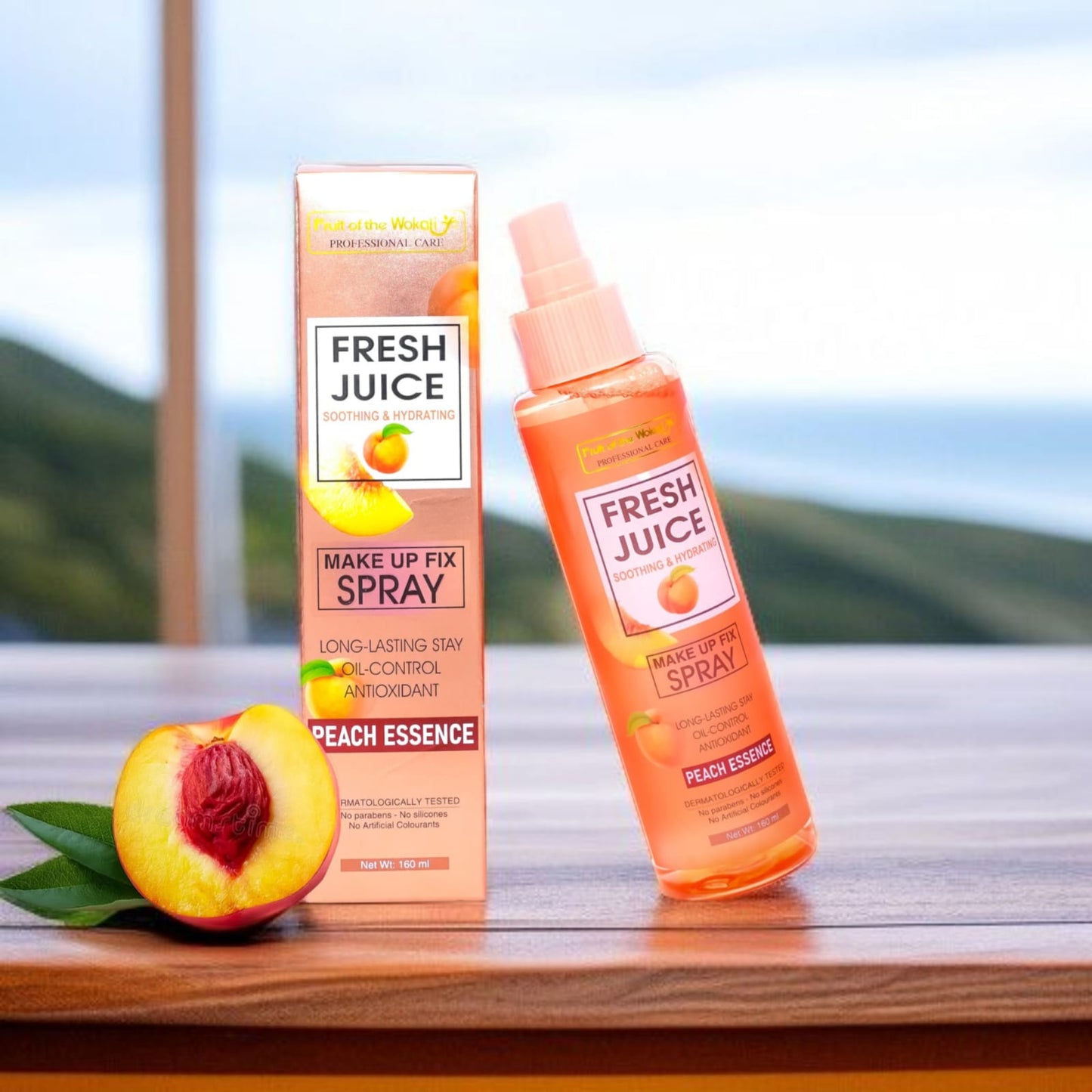 Peach Essence Fresh Juice Soothing and Hydrating Makeup Fixer Spary- 160 ml
