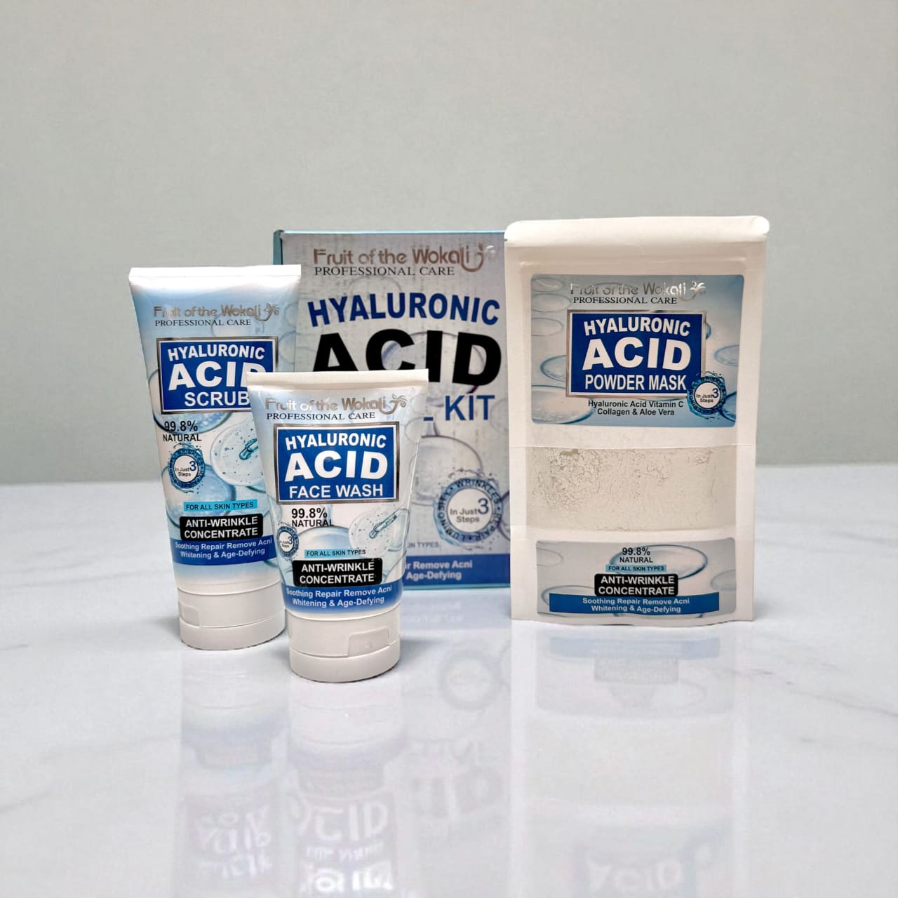 Fruit Of The Wokali 3 in 1 Hayluronic Acid Facial Kit (Face Wash, Face Mask & Face Mask)