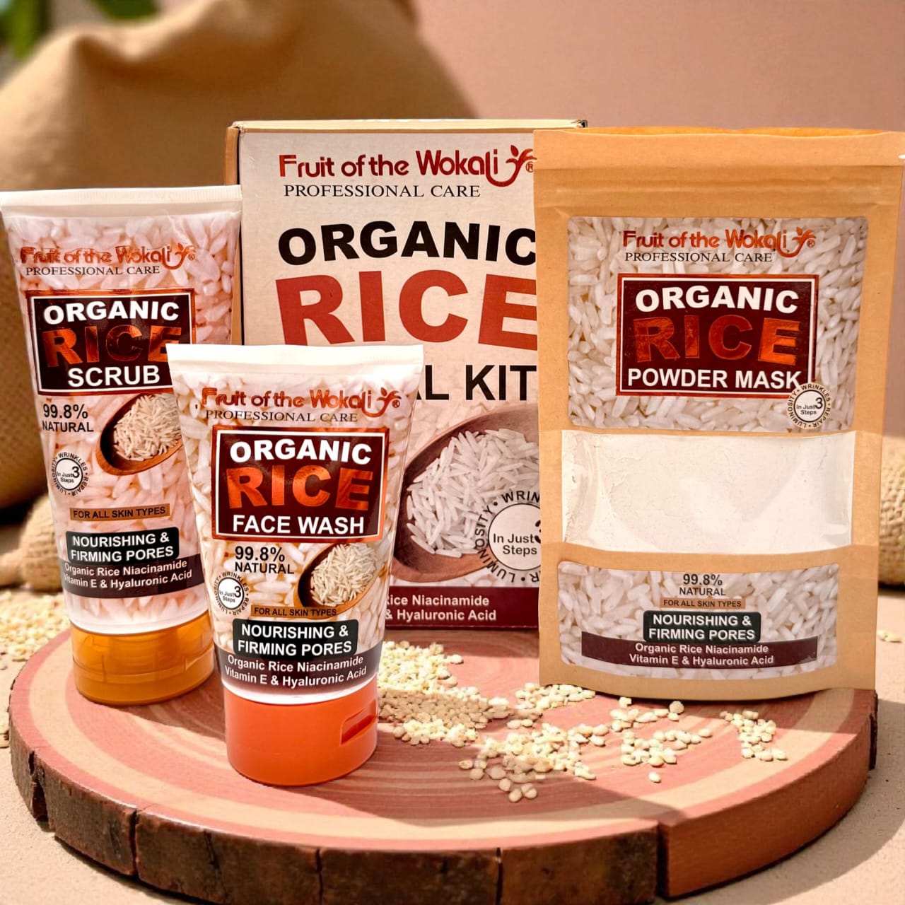 Fruit Of The Wokali 3 in 1 Rice Facial Kit Face Wash, Face Mask & Face Mask)