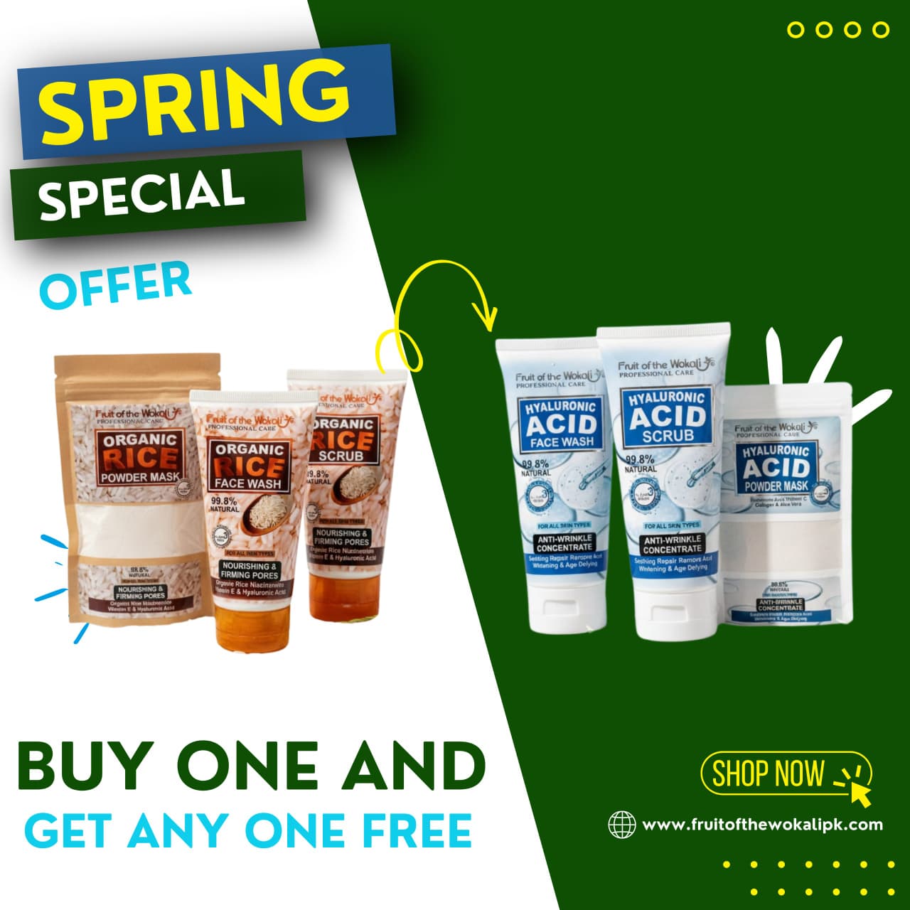 BUY 1 GET 1 KIT FREE- 3 in 1 Organic Rice Kit & 3 in 1 Hyaluronic Acid Kit